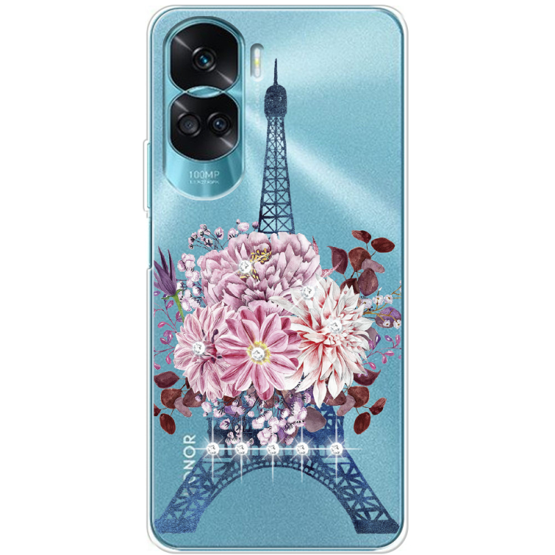 Чехол со стразами Huawei Honor 90 Lite Eiffel Tower