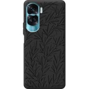 Черный чехол BoxFace Huawei Honor 90 Lite Leaves