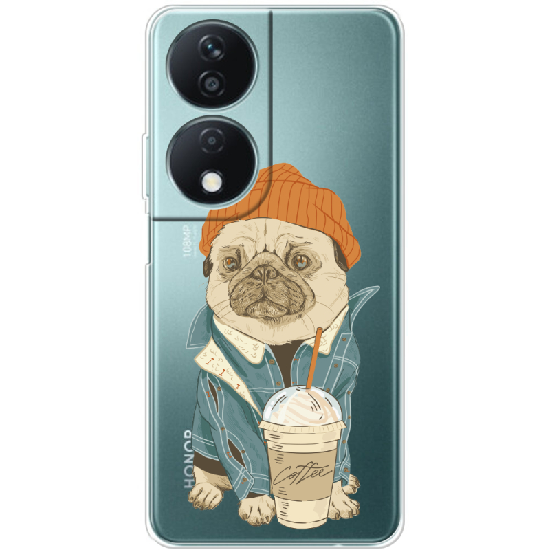 Прозрачный чехол BoxFace Honor X7b Dog Coffeeman