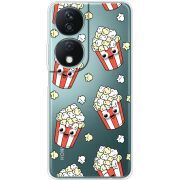 Прозрачный чехол BoxFace Honor X7b с 3D-глазками Popcorn