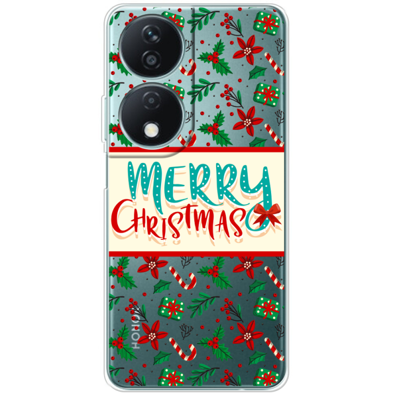 Прозрачный чехол BoxFace Honor X7b Vintage Christmas Pattern