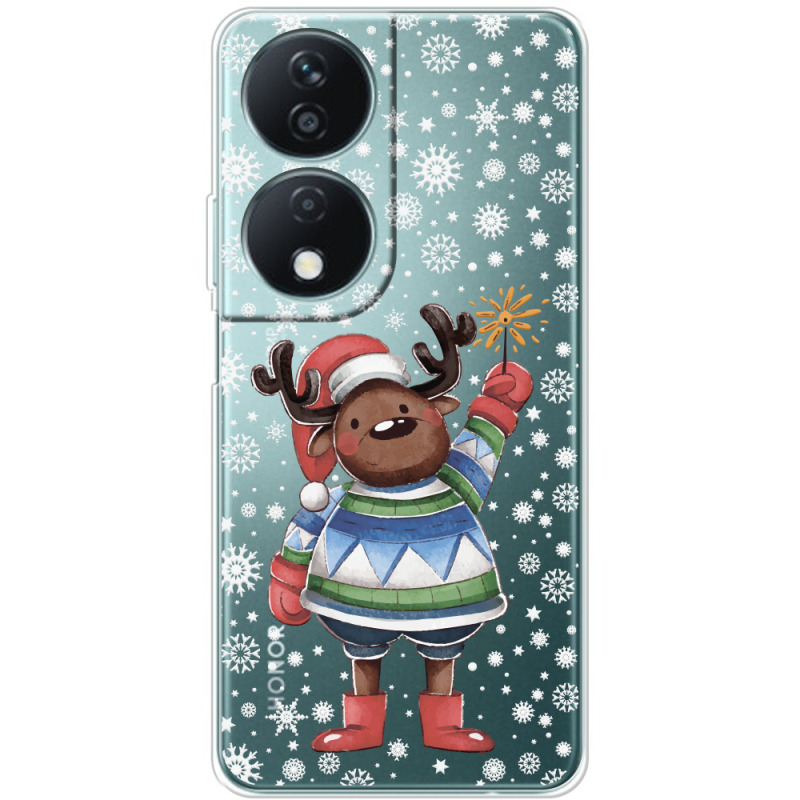 Прозрачный чехол BoxFace Honor X7b Christmas Deer with Snow