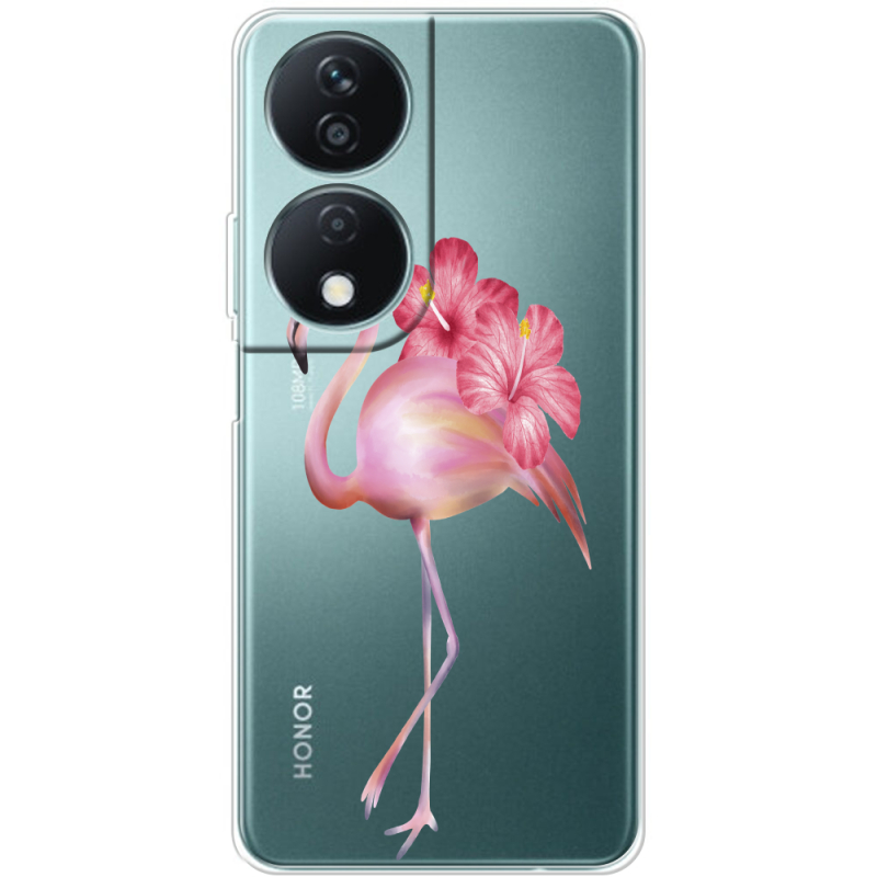 Прозрачный чехол BoxFace Honor X7b Floral Flamingo