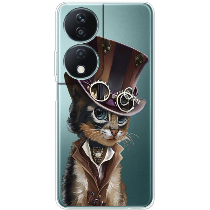 Прозрачный чехол BoxFace Honor X7b Steampunk Cat