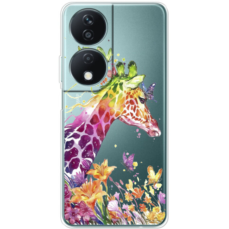 Прозрачный чехол BoxFace Honor X7b Colorful Giraffe