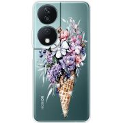 Чехол со стразами BoxFace Honor X7b Ice Cream Flowers