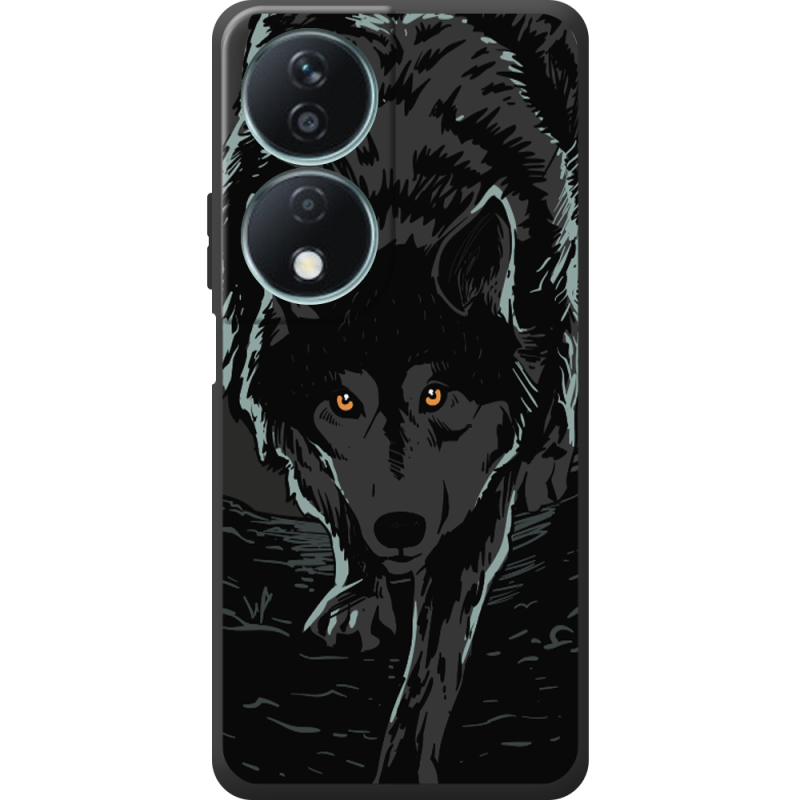 Черный чехол BoxFace Honor X7b Wolf