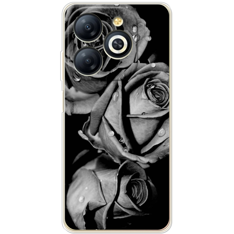 Чехол BoxFace Infinix Smart 8 Black and White Roses