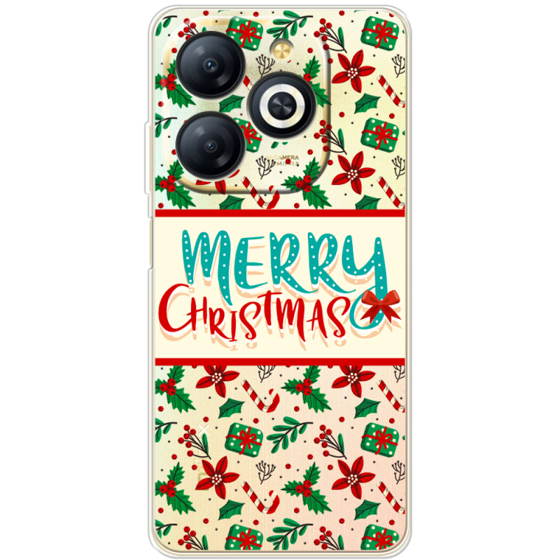 Прозрачный чехол BoxFace Infinix Smart 8 Vintage Christmas Pattern