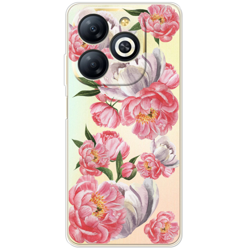 Прозрачный чехол BoxFace Infinix Smart 8 Peony Watercolor Style