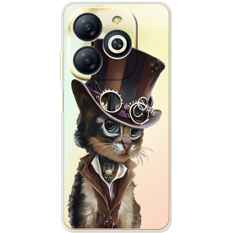 Прозрачный чехол BoxFace Infinix Smart 8 Steampunk Cat