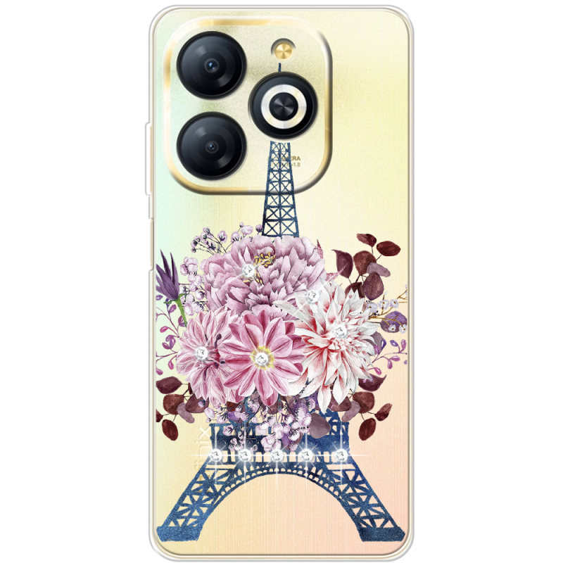 Чехол со стразами Infinix Smart 8 Eiffel Tower