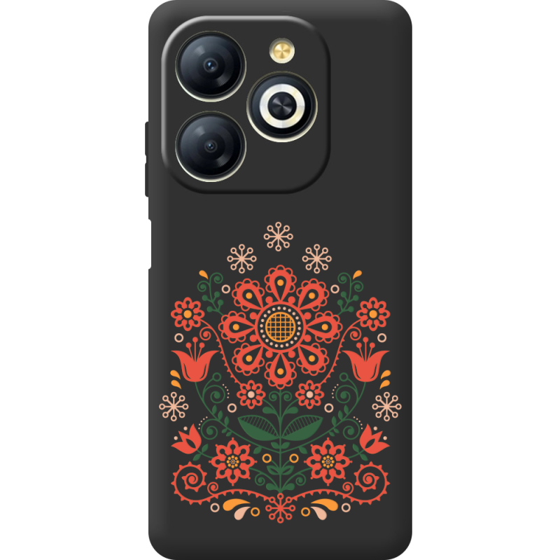 Черный чехол BoxFace Infinix Smart 8 Ukrainian Ornament