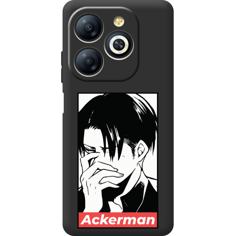 Черный чехол BoxFace Infinix Smart 8 Attack On Titan - Ackerman