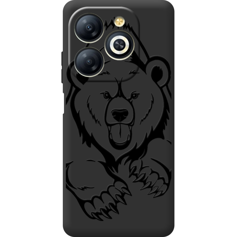 Черный чехол BoxFace Infinix Smart 8 Grizzly Bear