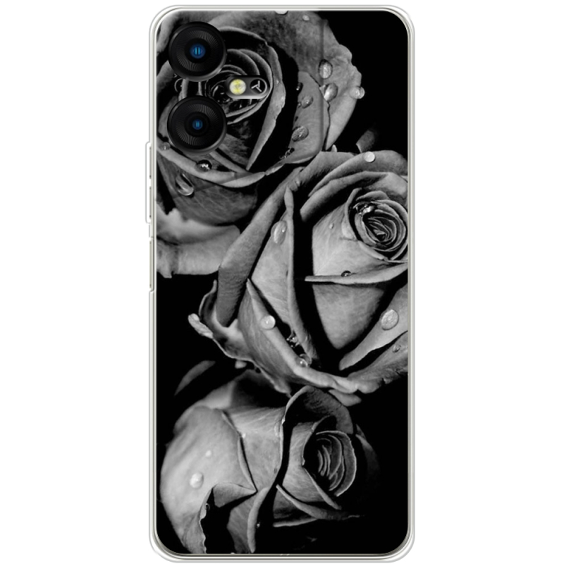 Чехол BoxFace Tecno POVA Neo 3 Black and White Roses