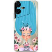 Прозрачный чехол BoxFace Tecno POVA Neo 3 Blue Hair