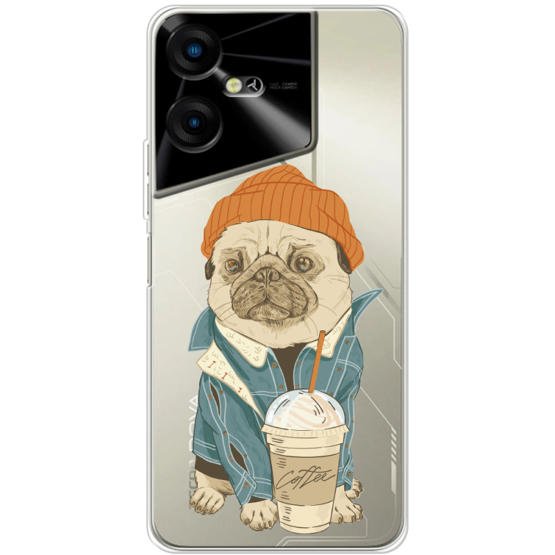 Прозрачный чехол BoxFace Tecno POVA Neo 3 Dog Coffeeman