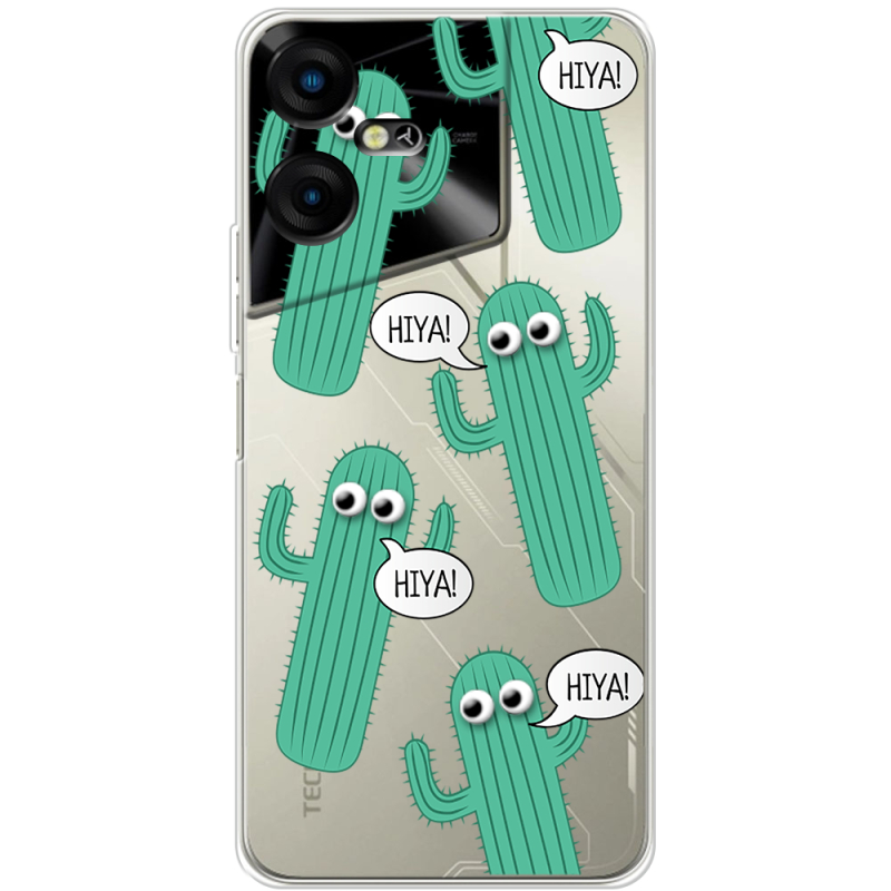 Прозрачный чехол BoxFace Tecno POVA Neo 3 с 3D-глазками HIYA