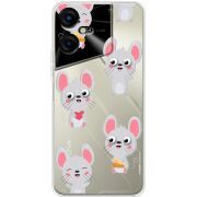 Прозрачный чехол BoxFace Tecno POVA Neo 3 с 3D-глазками Mouse