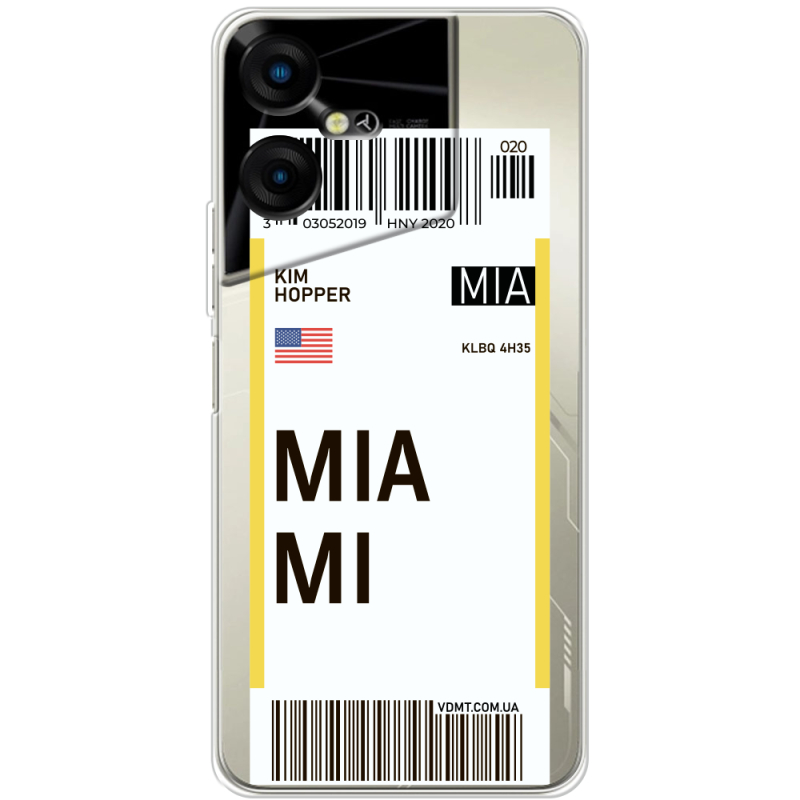 Прозрачный чехол BoxFace Tecno POVA Neo 3 Ticket Miami