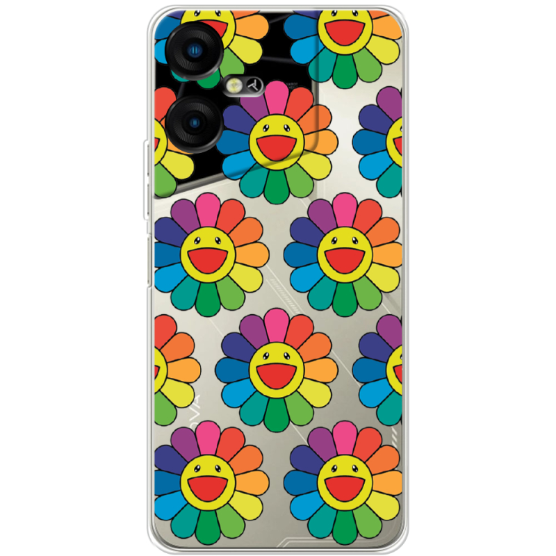 Прозрачный чехол BoxFace Tecno POVA Neo 3 Hippie Flowers