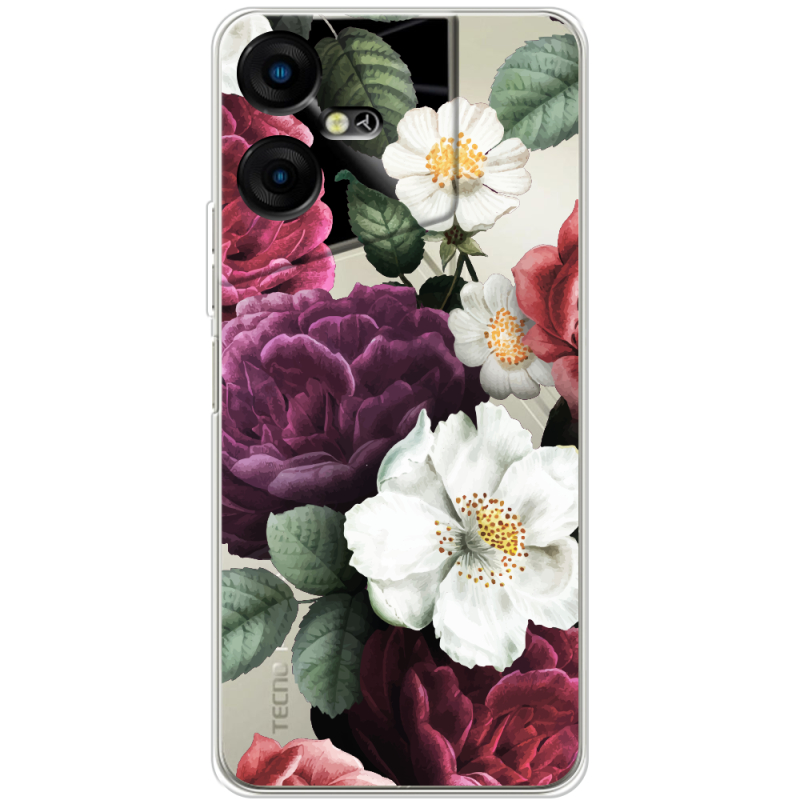 Прозрачный чехол BoxFace Tecno POVA Neo 3 Floral Dark Dreams