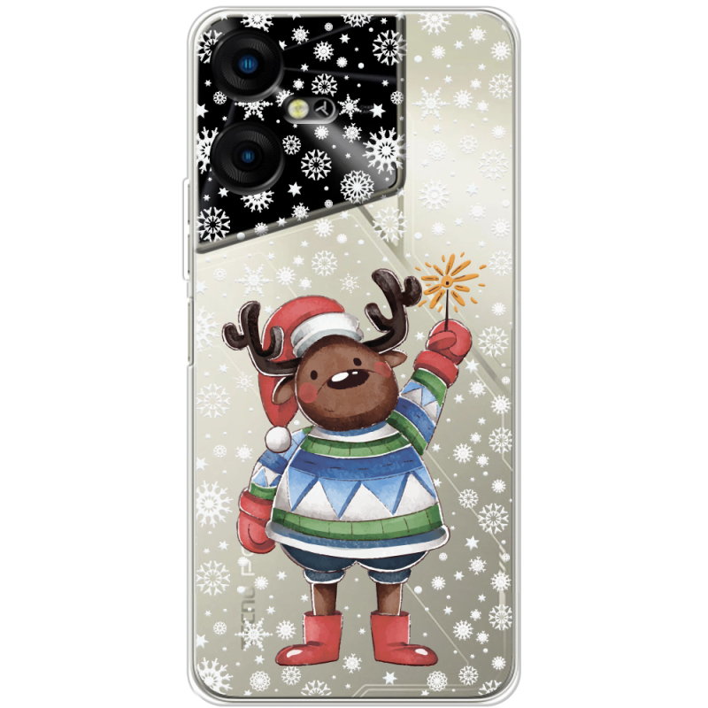 Прозрачный чехол BoxFace Tecno POVA Neo 3 Christmas Deer with Snow