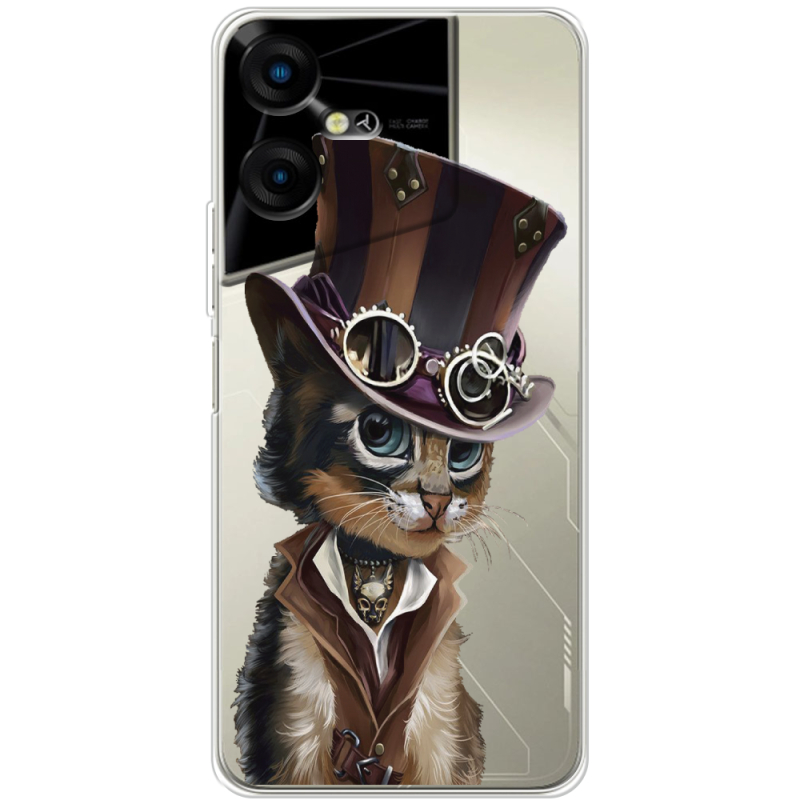 Прозрачный чехол BoxFace Tecno POVA Neo 3 Steampunk Cat
