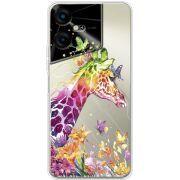 Прозрачный чехол BoxFace Tecno POVA Neo 3 Colorful Giraffe