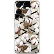 Прозрачный чехол BoxFace Tecno POVA Neo 3 Cotton flowers