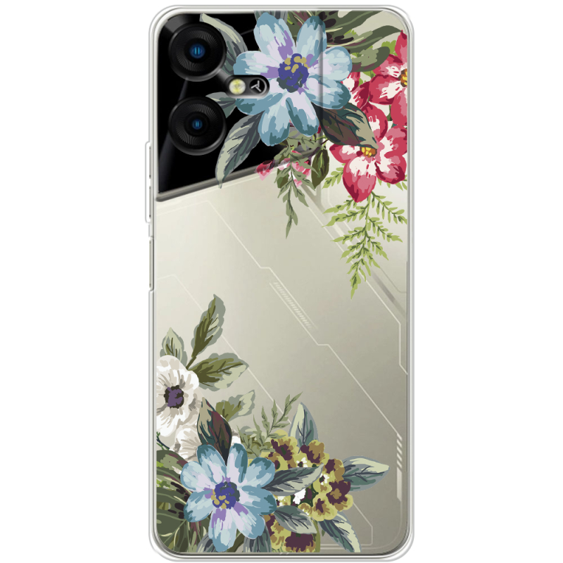 Прозрачный чехол BoxFace Tecno POVA Neo 3 Floral