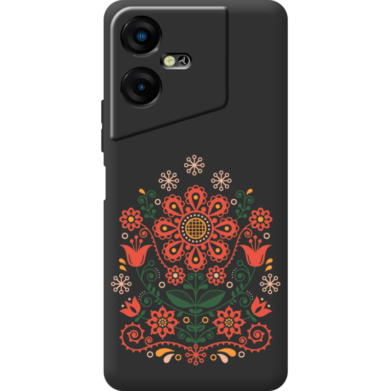 Черный чехол BoxFace Tecno POVA  Neo 3 Ukrainian Ornament