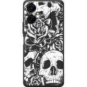 Черный чехол BoxFace Tecno POVA  Neo 3 Skull and Roses