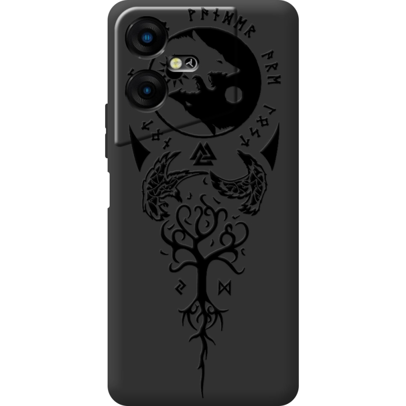 Черный чехол BoxFace Tecno POVA  Neo 3 Hugin and Munin