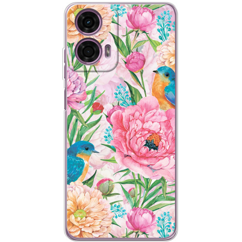 Чехол BoxFace Motorola G24 Birds in Flowers