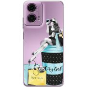 Прозрачный чехол BoxFace Motorola G24 City Girl