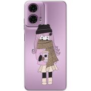 Прозрачный чехол BoxFace Motorola G24 Winter Morning Girl