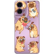 Прозрачный чехол BoxFace Motorola G24 с 3D-глазками Pug