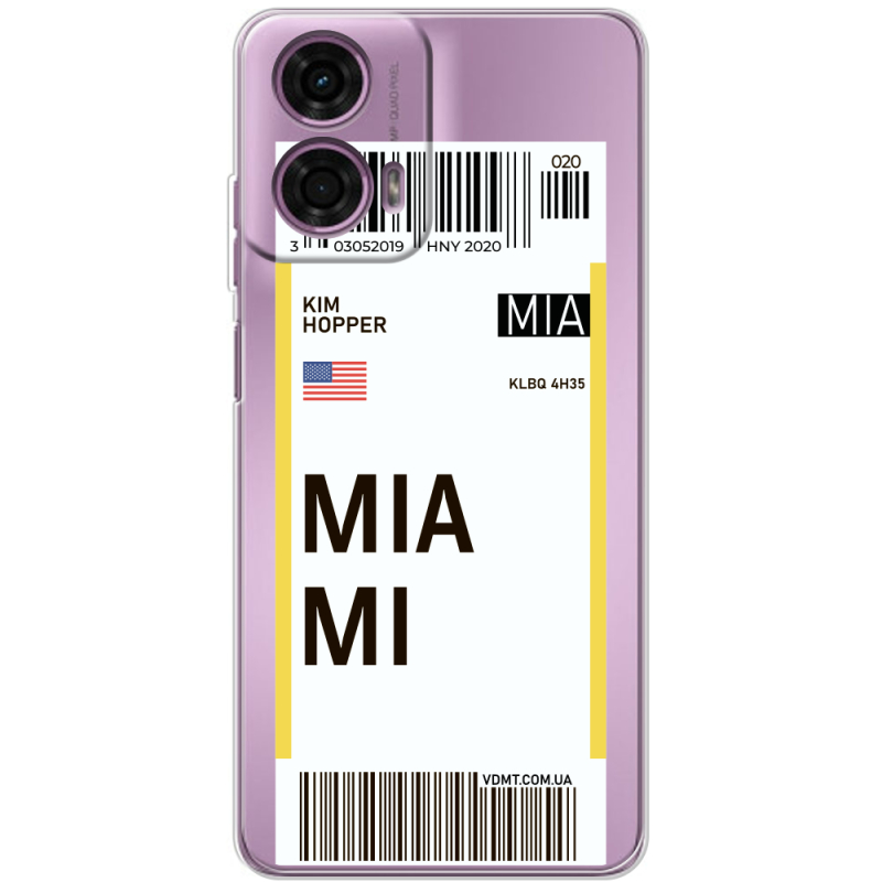 Прозрачный чехол BoxFace Motorola G24 Ticket Miami