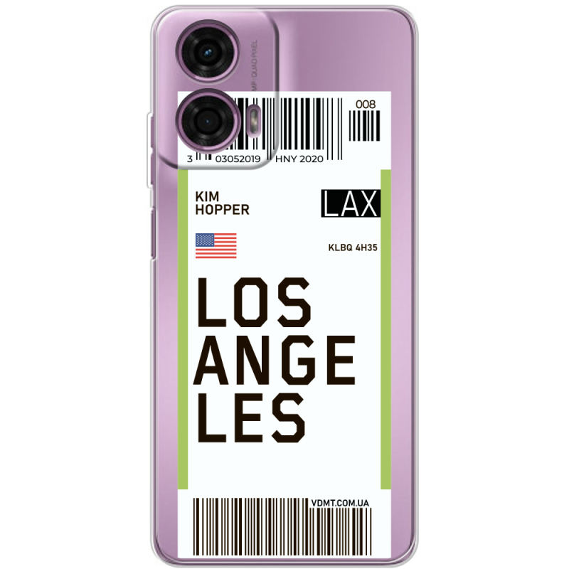 Прозрачный чехол BoxFace Motorola G24 Ticket Los Angeles