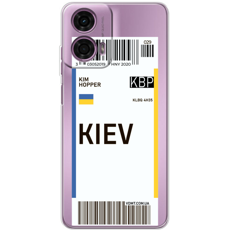 Прозрачный чехол BoxFace Motorola G24 Ticket Kiev