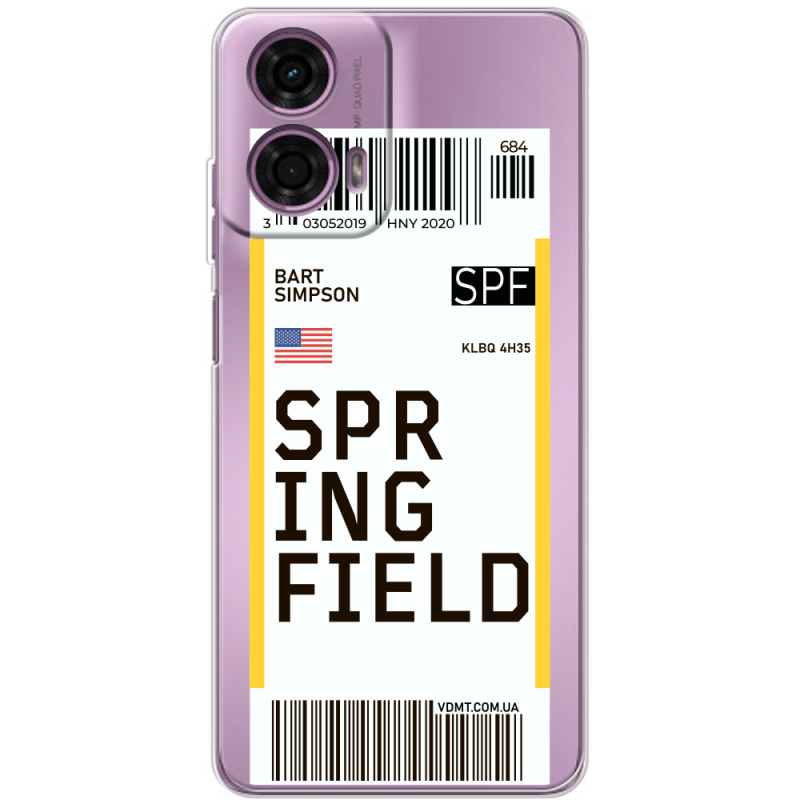 Прозрачный чехол BoxFace Motorola G24 Ticket Springfield