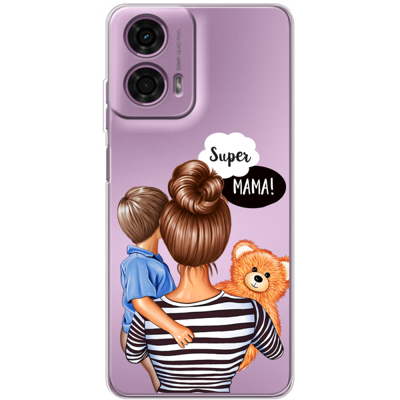 Прозрачный чехол BoxFace Motorola G24 Super Mama and Son