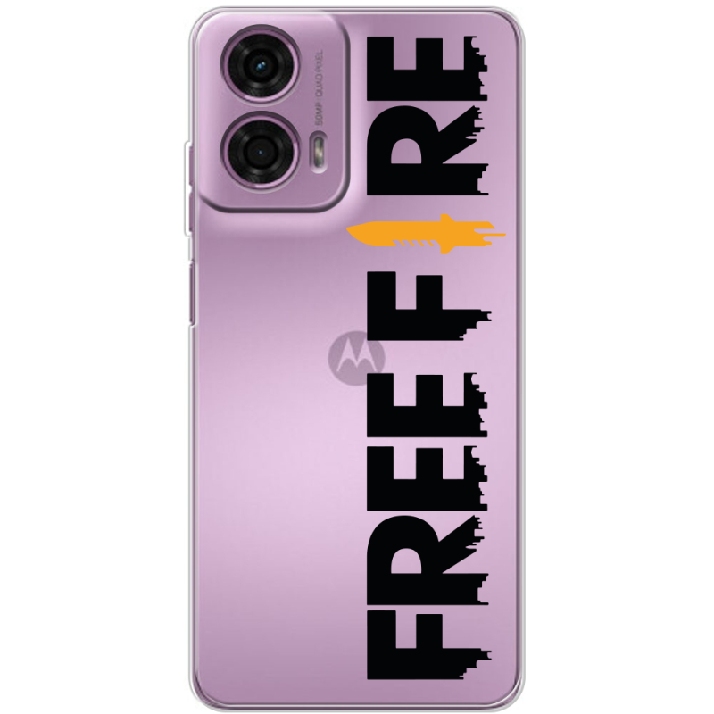 Прозрачный чехол BoxFace Motorola G24 Free Fire Black Logo