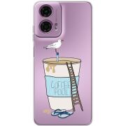 Прозрачный чехол BoxFace Motorola G24 Segull in Cofee Pool
