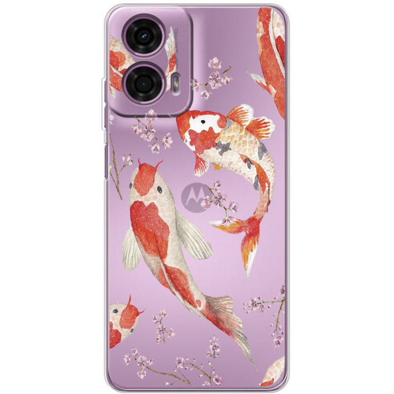 Прозрачный чехол BoxFace Motorola G24 Japanese Koi Fish