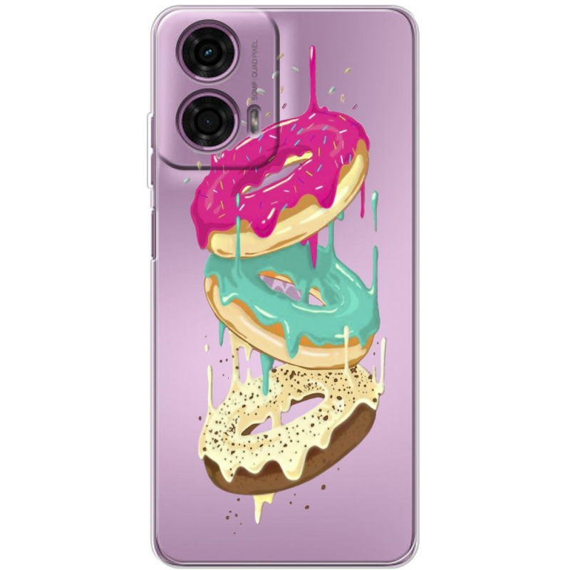 Прозрачный чехол BoxFace Motorola G24 Donuts