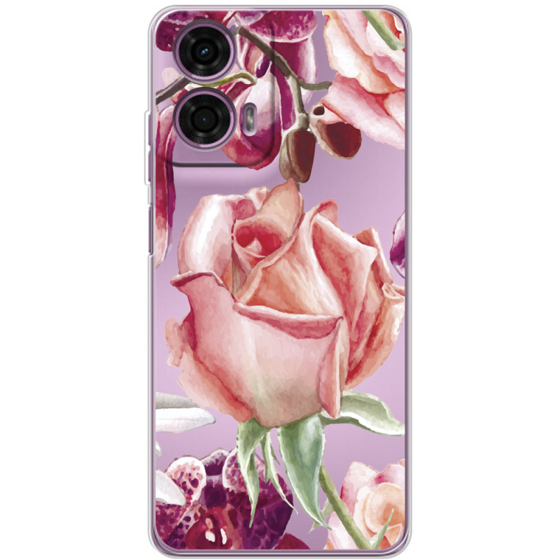 Прозрачный чехол BoxFace Motorola G24 Rose