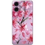 Прозрачный чехол BoxFace Motorola G24 Pink Magnolia